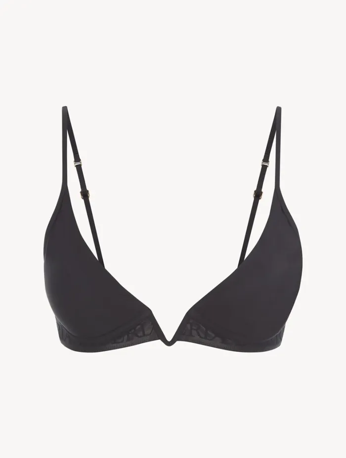 La Perla Black Nonwired Padded Triangle Vbra Women Bralette
