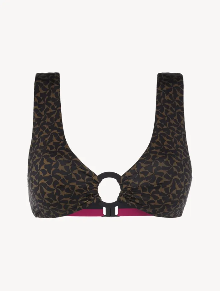 La Perla Bralette Bikini Top In Dark Green And Black Women Bikinis