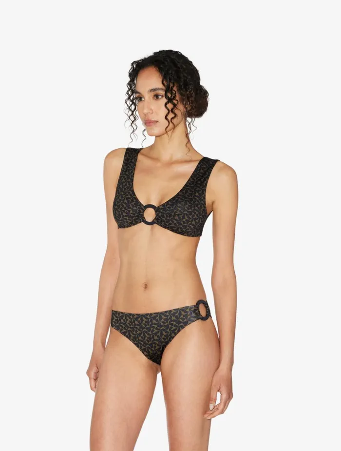 La Perla Bralette Bikini Top In Dark Green And Black Women Bikinis