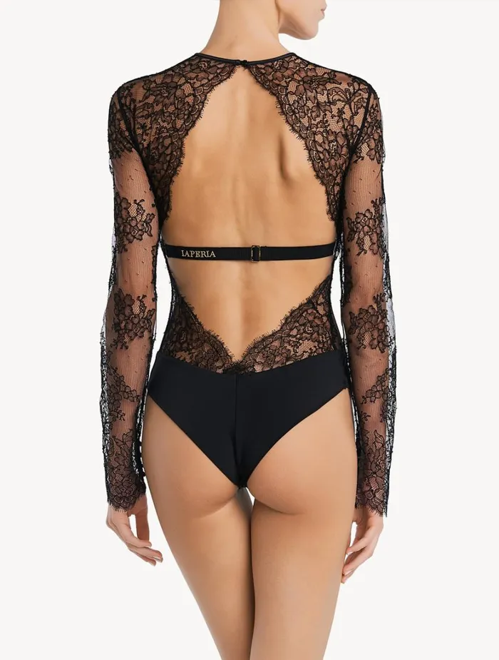La Perla Lace Bodysuit In Black Women Bodysuits and Bustiers