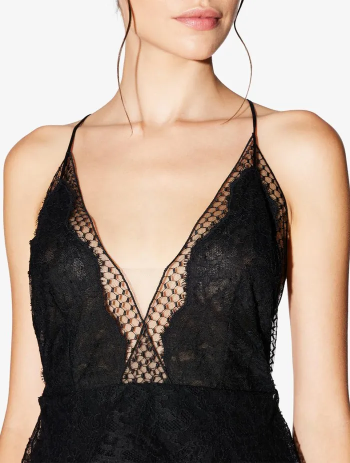 La Perla Long Silk Nightgown With Leavers Lace Women Slips and Dresses