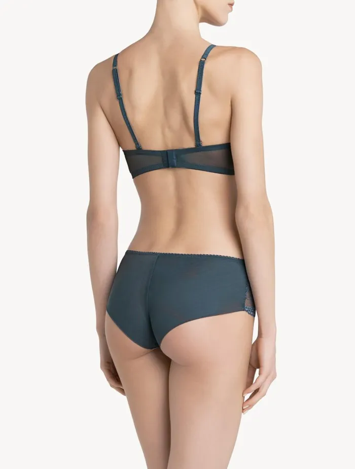 La Perla Luxury Lace Boyshort Panties In Dark Blue Women Hipster