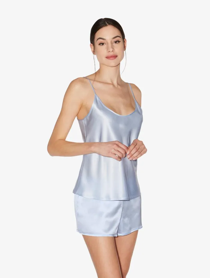 La Perla Luxury Silk Camisole In Azure Women Camisoles