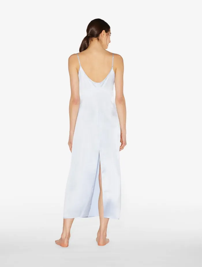 La Perla Luxury Silk Long Slip In Azure Women Slips and Dresses
