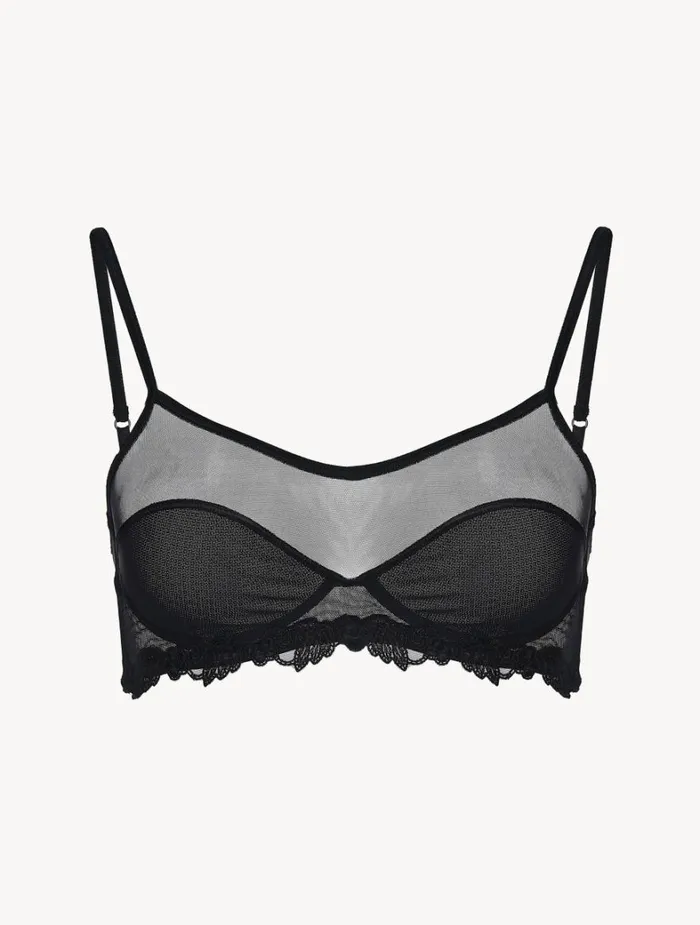 La Perla Luxury Stretch Tulle Bralette In Black Women Bralette