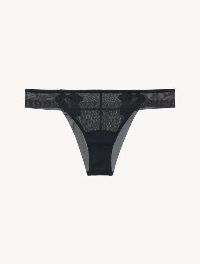 La Perla Luxury Stretch Tulle Brazilian Panties In Black Women Brazilian