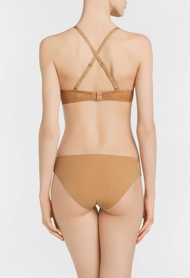 La Perla Lycra Underwired Bra In Nude With Chantilly Lace Women Tshirt
