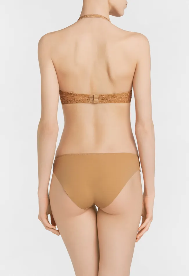 La Perla Lycra Underwired Bra In Nude With Chantilly Lace Women Tshirt