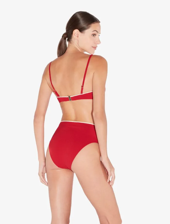 La Perla Monogram High Waist Bikini Brief In Red Women Bikinis