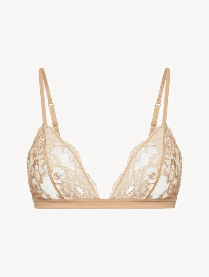 La Perla Nude Lace Triangle Bra Women Triangle