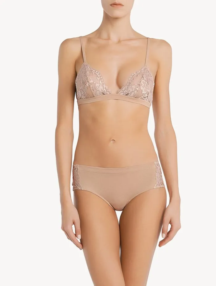 La Perla Nude Lace Triangle Bra Women Triangle