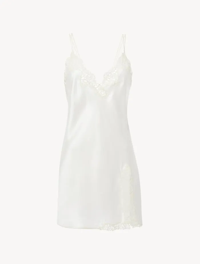 La Perla Offwhite Slip With Macram Women Slips and Dresses