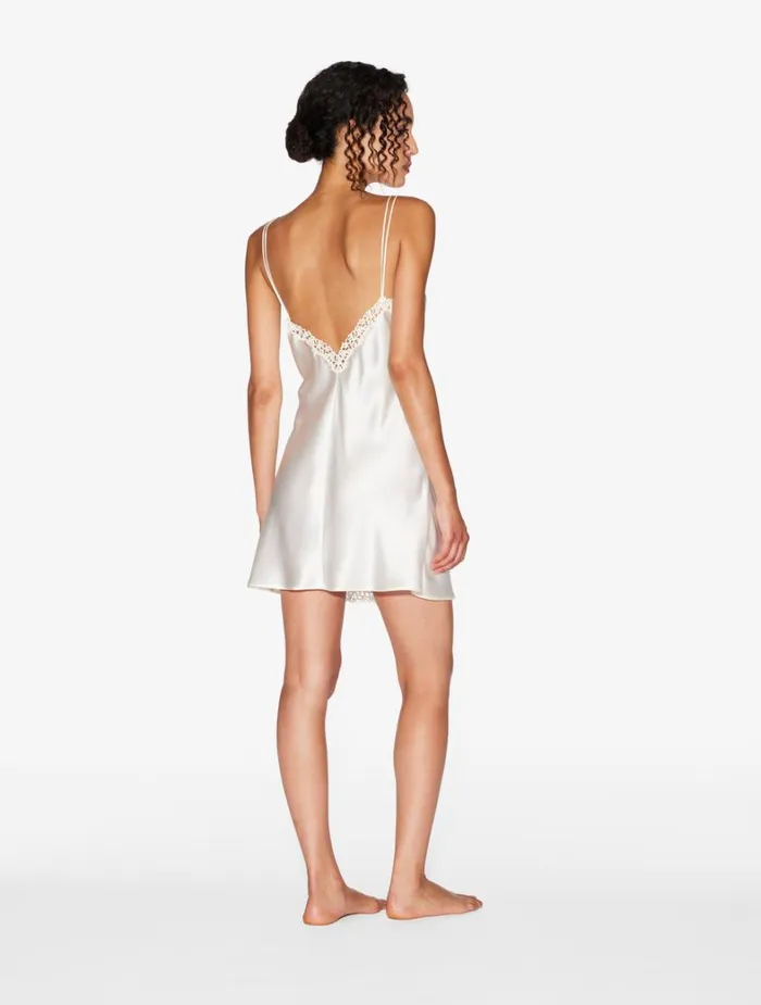 La Perla Offwhite Slip With Macram Women Slips and Dresses