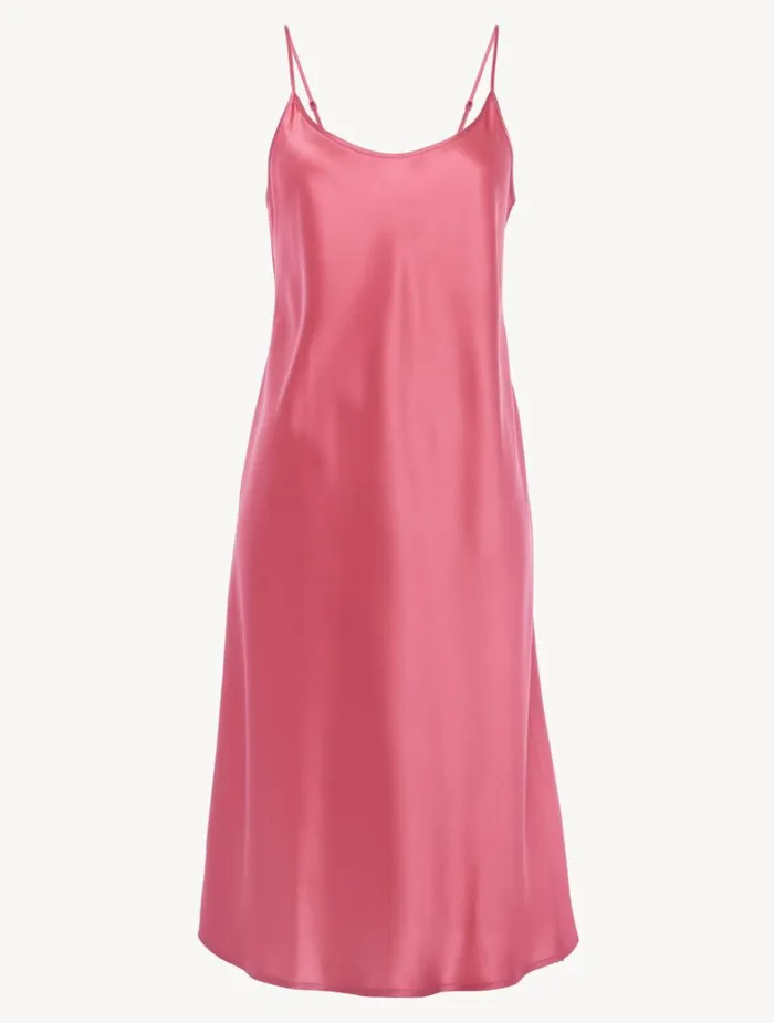 La Perla Silk Midi Nightdress In Wild Orchid Women Slips and Dresses