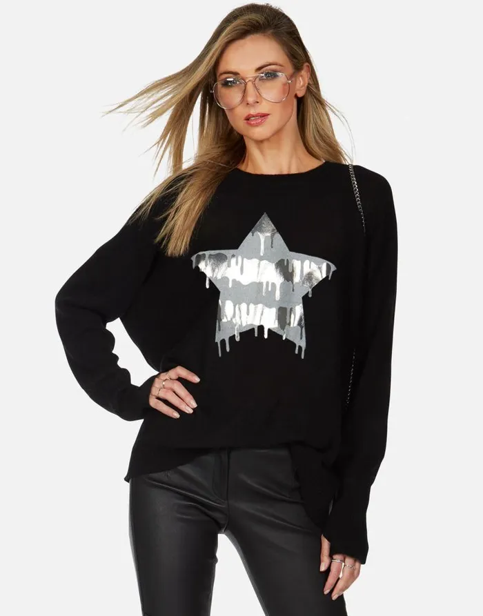 Ladona X Dripping Star Black Women Lauren Moshi Sweaters and Knits