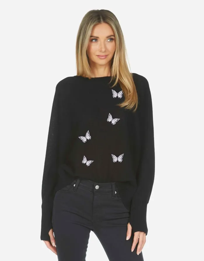 Ladona X Optimist Butterflies Black Women Lauren Moshi Long Sleeve