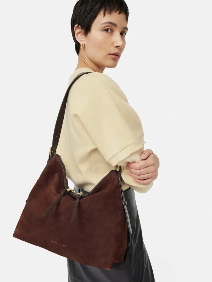 Large Trafalgar Shoulder Bag Burgundy Women Jigsaw Leather