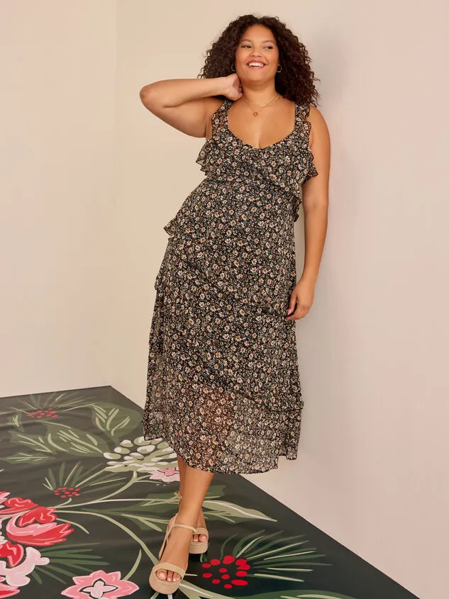 Laura Lee Floral Maxi Dress Blacktaupe Women Altar039d State Dresses