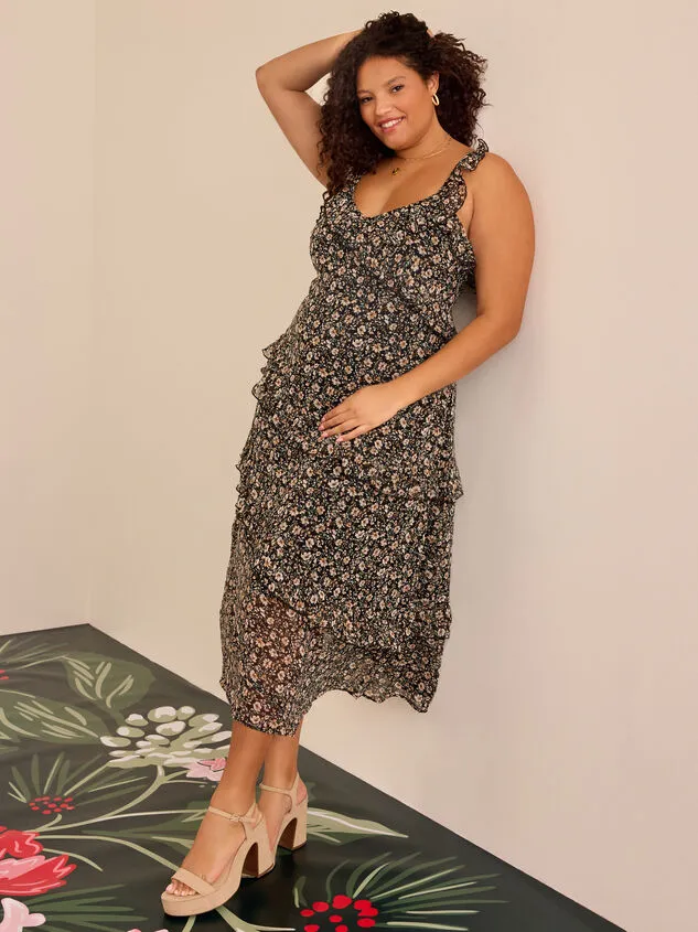 Laura Lee Floral Maxi Dress Blacktaupe Women Altar039d State Dresses
