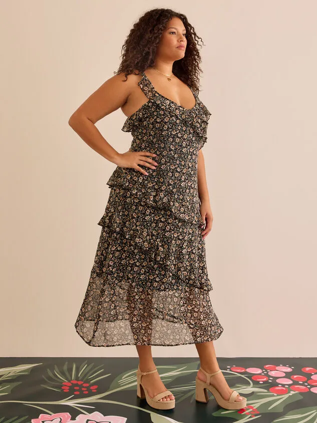 Laura Lee Floral Maxi Dress Blacktaupe Women Altar039d State Dresses