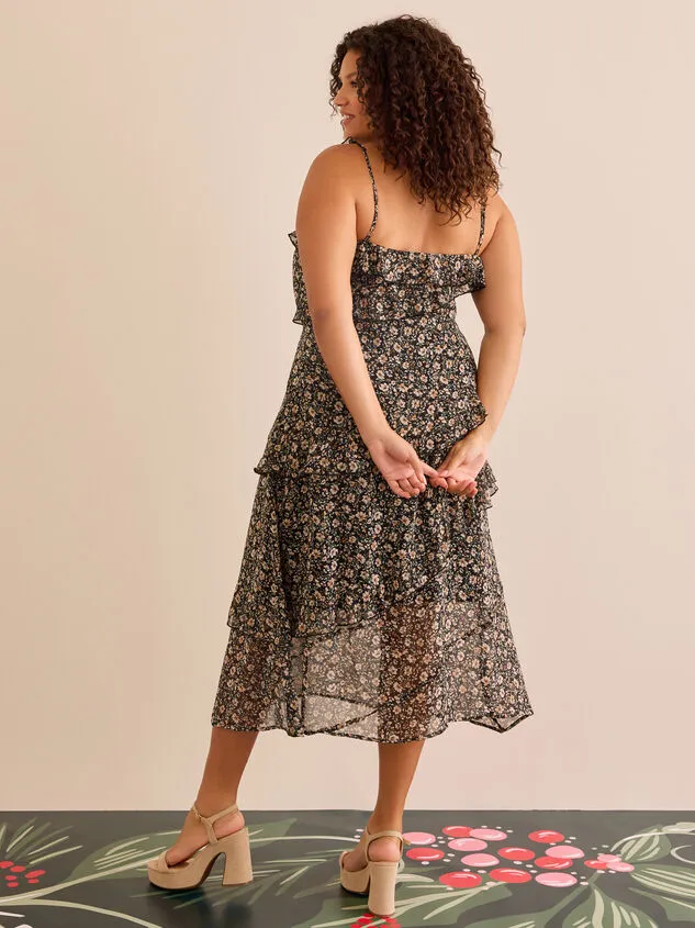 Laura Lee Floral Maxi Dress Blacktaupe Women Altar039d State Dresses
