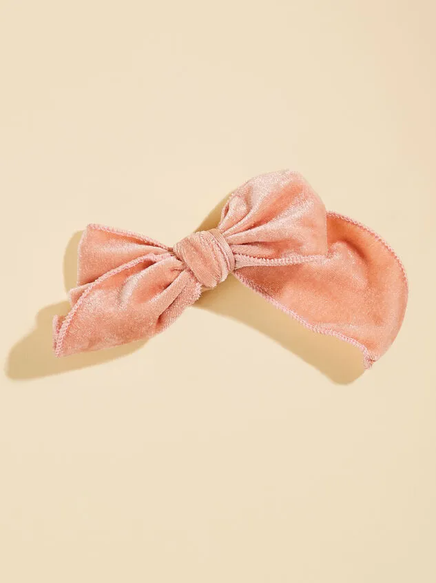 Laura Velvet Hairbow Dustypink GirlBoy Altar039d State Headwear