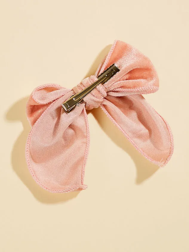 Laura Velvet Hairbow Dustypink GirlBoy Altar039d State Headwear