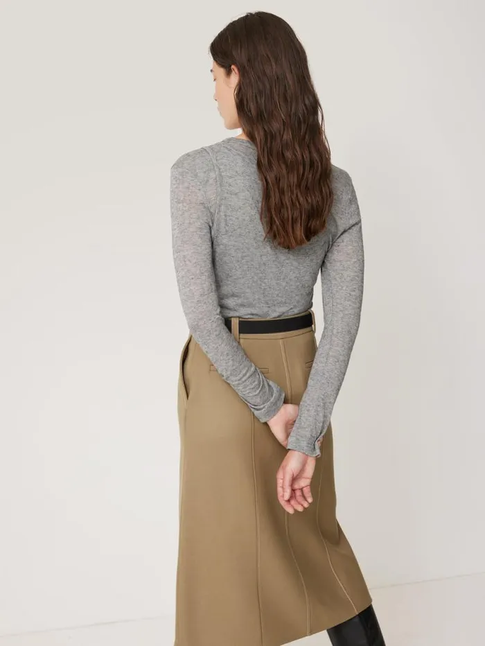 Layered 2in1 Top Grey Women Jigsaw Shirts and Tops