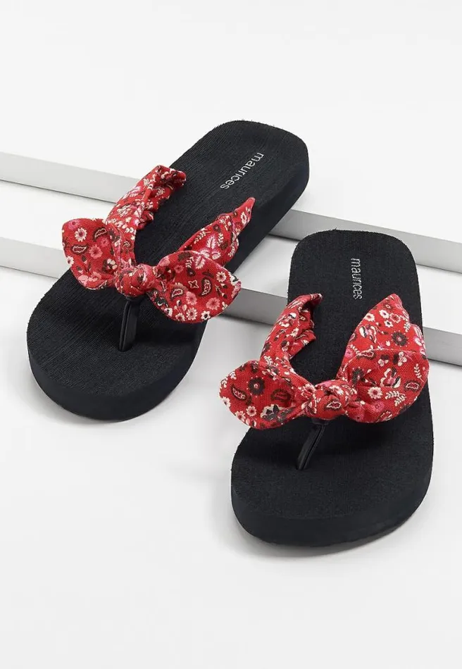 Leah Bandana Print Flip Flop Women Maurices Sandals
