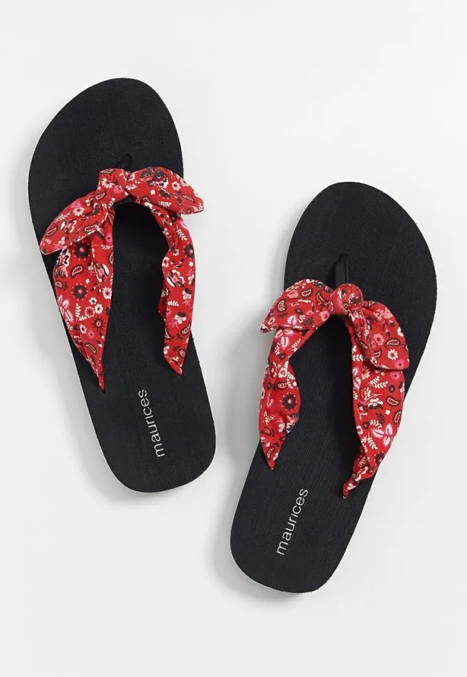 Leah Bandana Print Flip Flop Women Maurices Sandals