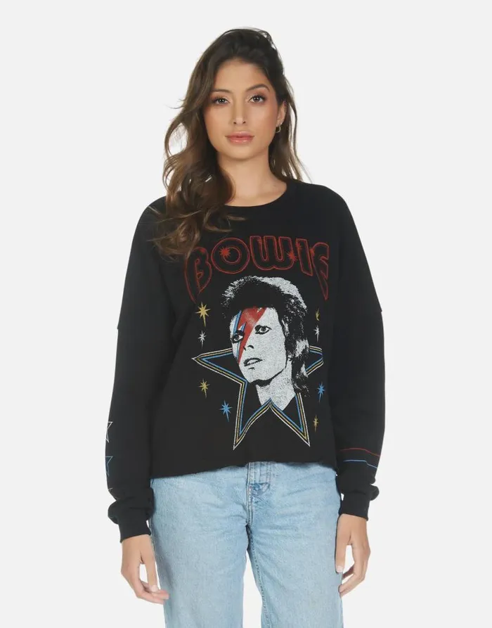 Lee Bowie 1973 Tour Black Women Lauren Moshi Long Sleeve