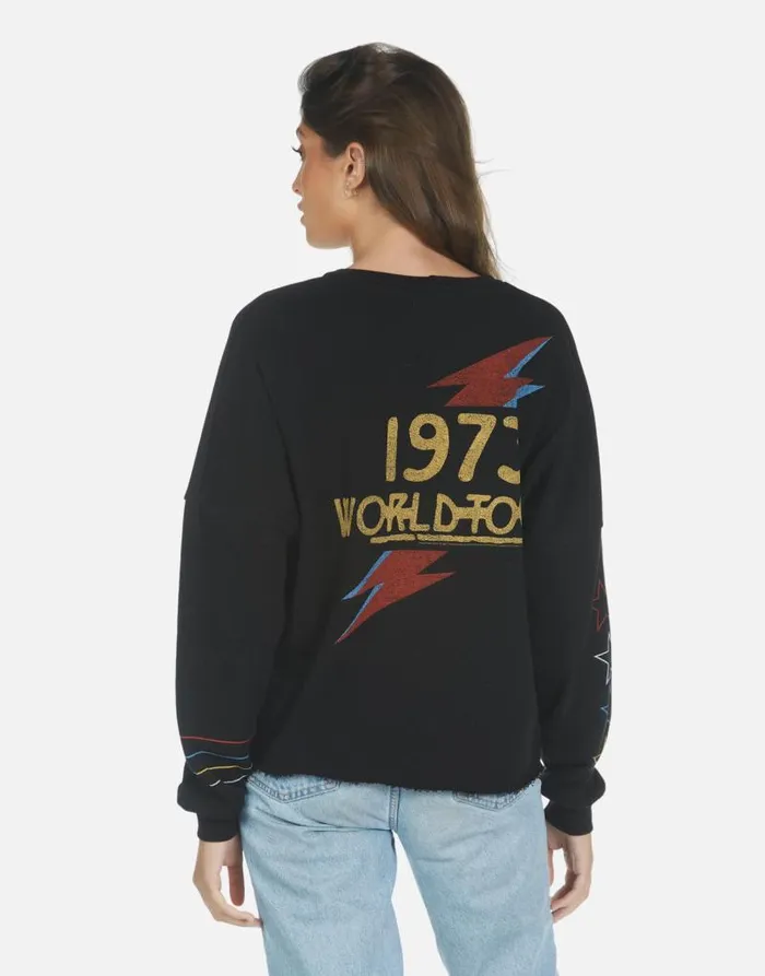Lee Bowie 1973 Tour Black Women Lauren Moshi Long Sleeve