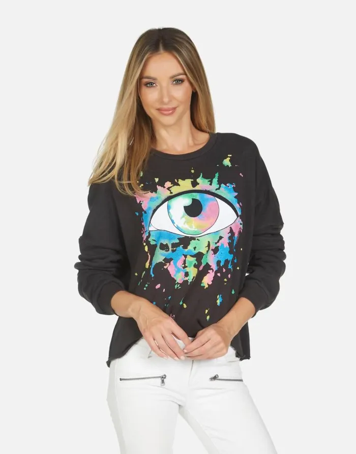 Lee Watercolor Eye Onyx Women Lauren Moshi Long Sleeve
