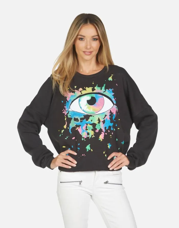 Lee Watercolor Eye Onyx Women Lauren Moshi Long Sleeve