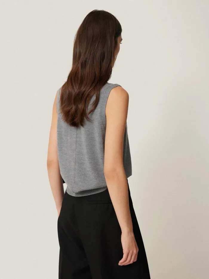 Lightweight Merino Waistcoat Grey Women Jigsaw Knitwear and Cashmere