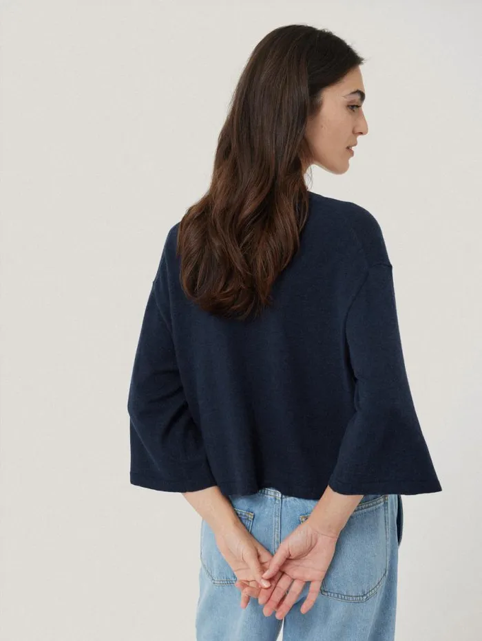Lightweight V Neck Cardigan Navy Women Jigsaw Knitwear and Cashmere