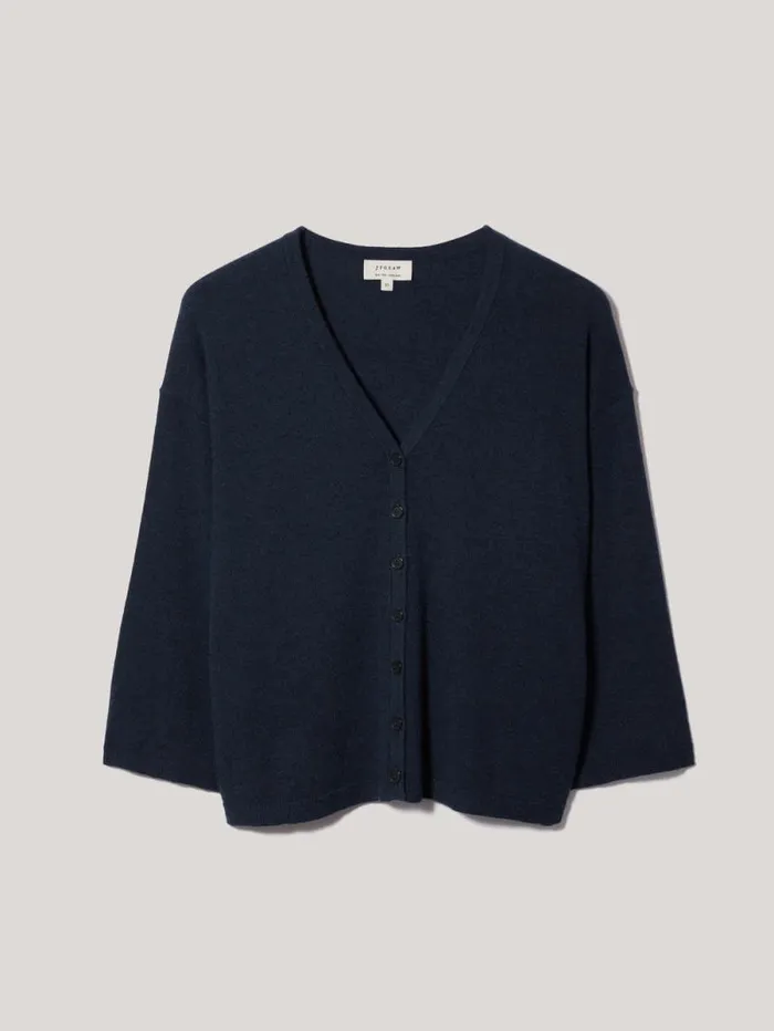 Lightweight V Neck Cardigan Navy Women Jigsaw Knitwear and Cashmere