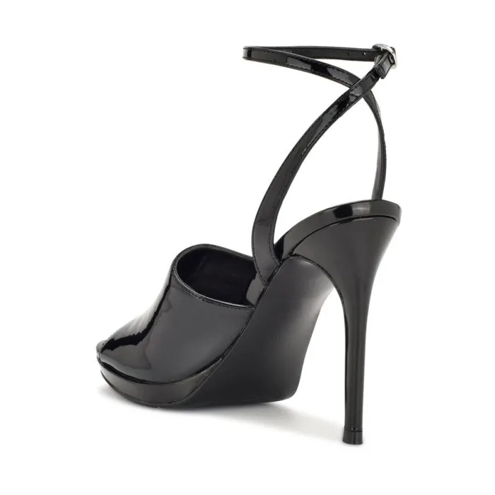 Limbery Anke Strap Sandals Black Patent Women Nine West Sandals Limbery Anke Strap Sandals Black Patent Women Nine West Sandals