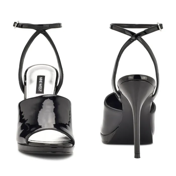 Limbery Anke Strap Sandals Black Patent Women Nine West Sandals Limbery Anke Strap Sandals Black Patent Women Nine West Sandals