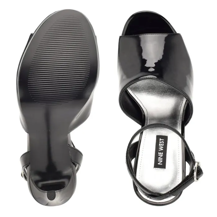 Limbery Anke Strap Sandals Black Patent Women Nine West Sandals Limbery Anke Strap Sandals Black Patent Women Nine West Sandals