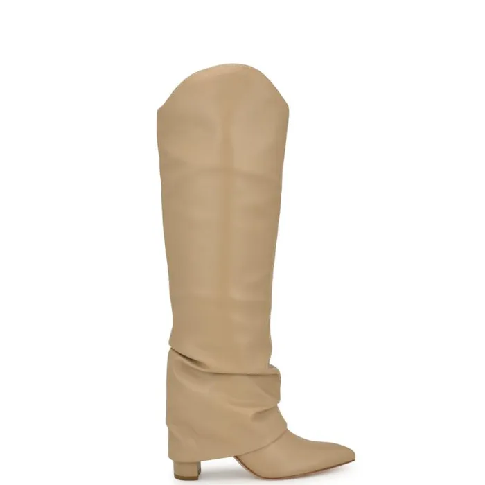Lindey Foldover Dress Boots Light Natural Women Nine West Boots and Booties