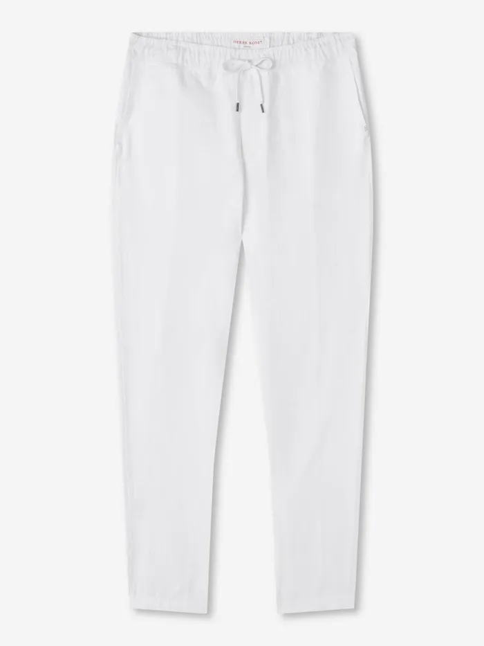 Linen Pants Men Derek Rose Pants Sydney Linen White