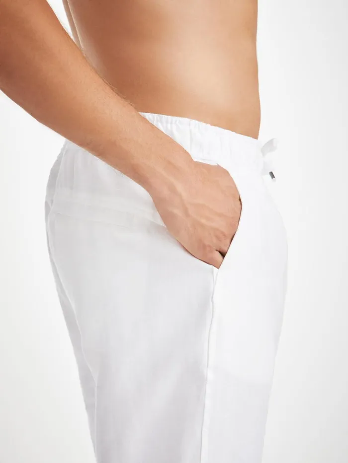 Linen Pants Men Derek Rose Pants Sydney Linen White