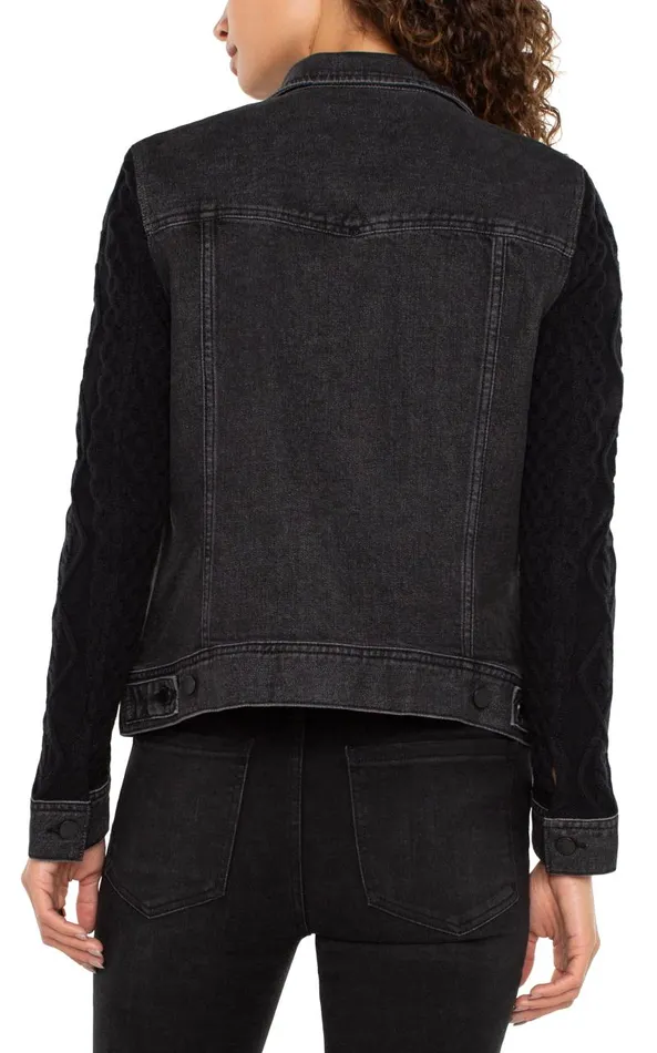 Liverpool Los Angeles Jackets DENIM JACKET WITH SWEATER SLEEVES Arvis Drive 8211 Womens