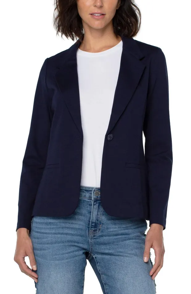 Liverpool Los Angeles Jackets FITTED BLAZER SUPER STRETCH PONTE Cadet Blue 8211 Womens