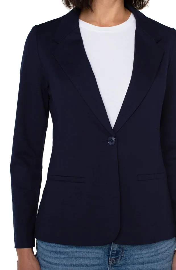 Liverpool Los Angeles Jackets FITTED BLAZER SUPER STRETCH PONTE Cadet Blue 8211 Womens
