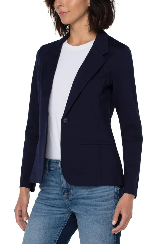 Liverpool Los Angeles Jackets FITTED BLAZER SUPER STRETCH PONTE Cadet Blue 8211 Womens