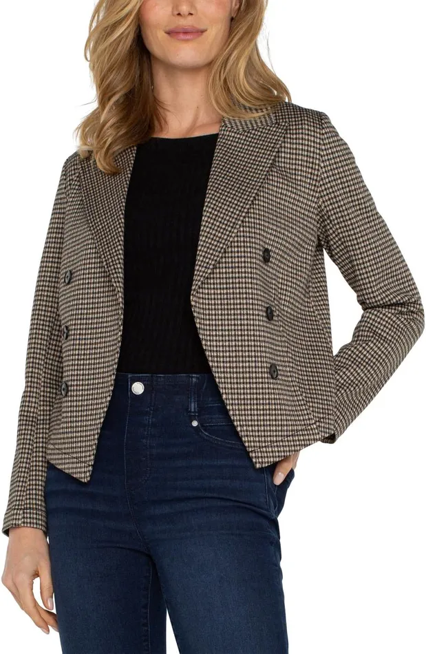 Liverpool Los Angeles Jackets OPEN FRONT BLAZER Black Tan Check 8211 Womens
