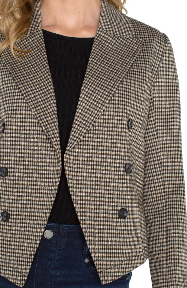Liverpool Los Angeles Jackets OPEN FRONT BLAZER Black Tan Check 8211 Womens