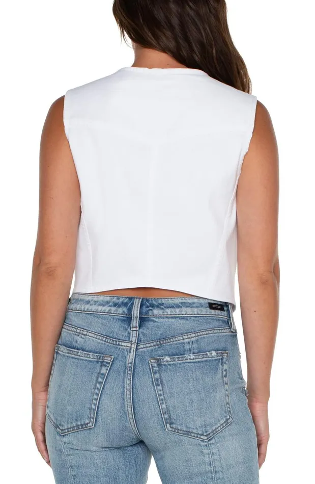 Liverpool Los Angeles Jackets TRUCKER VEST Bright White 8211 Womens